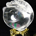 昇龍水晶如意宝珠25mm（金属台付き）